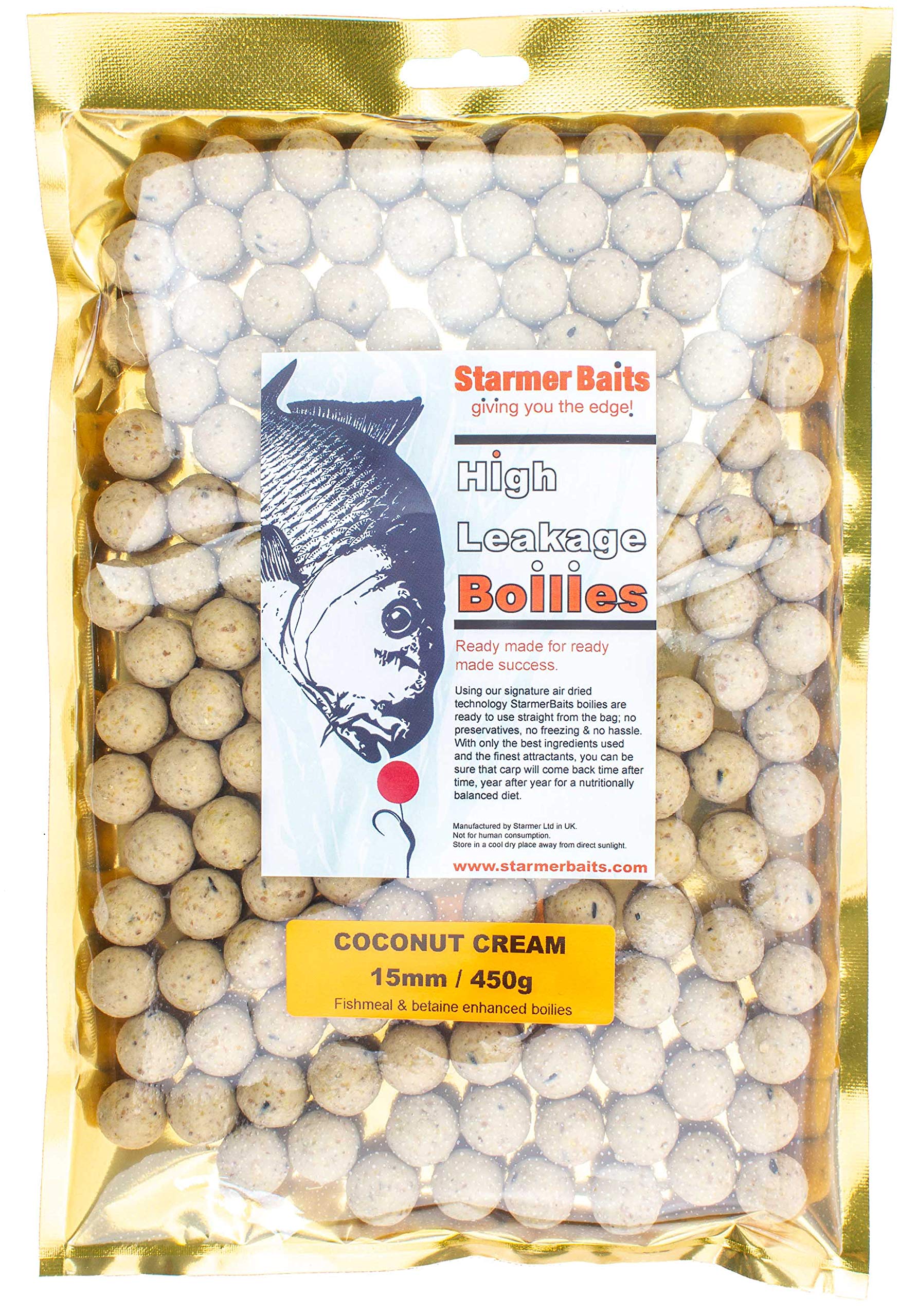 STARMER aquatic feed boilies/COCONUT CREAM / 15mm / 450g