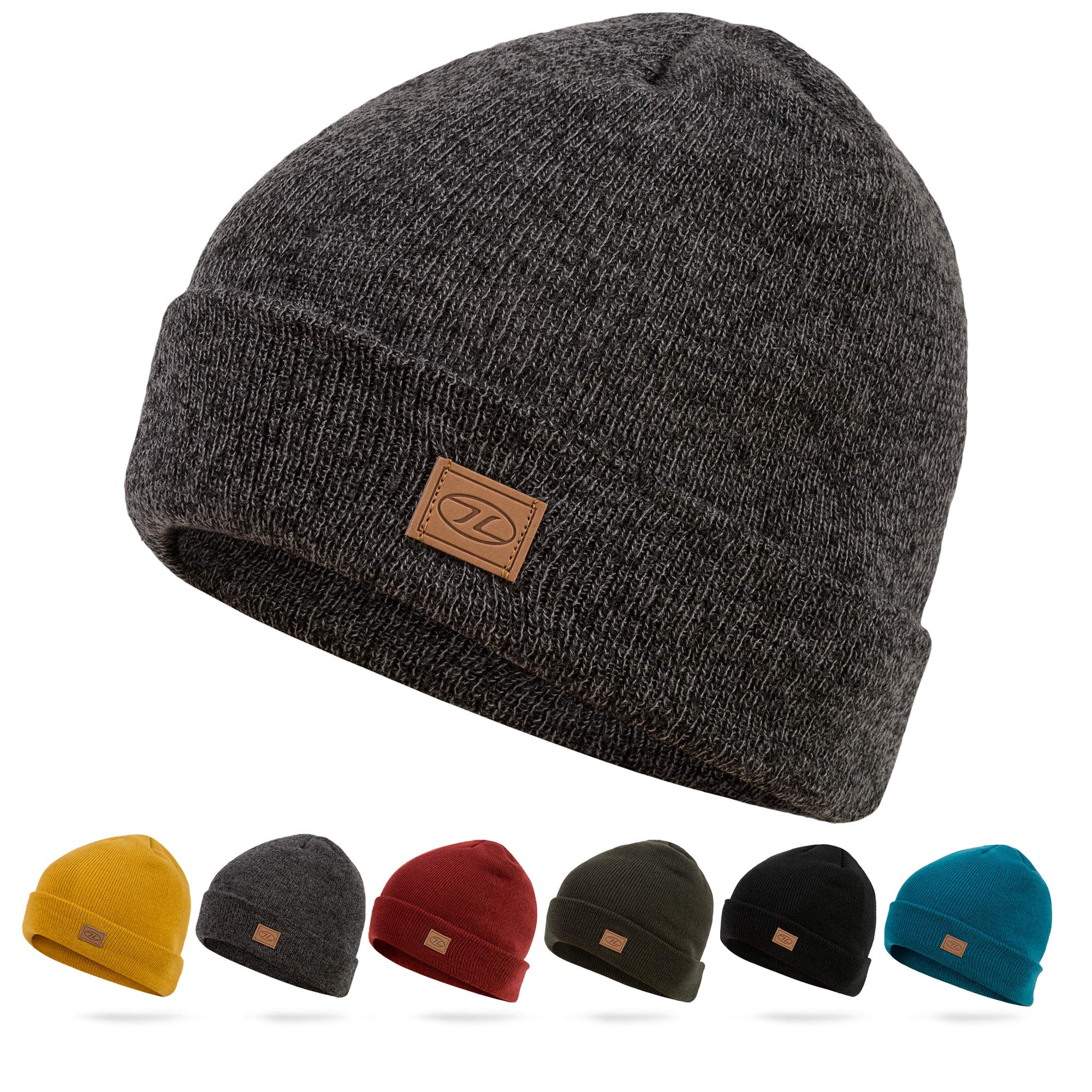 Highlander Unisex Charcoal Marl Thinsulate Ski Hat - Classic Knit Beanie (Charcoal Marl)