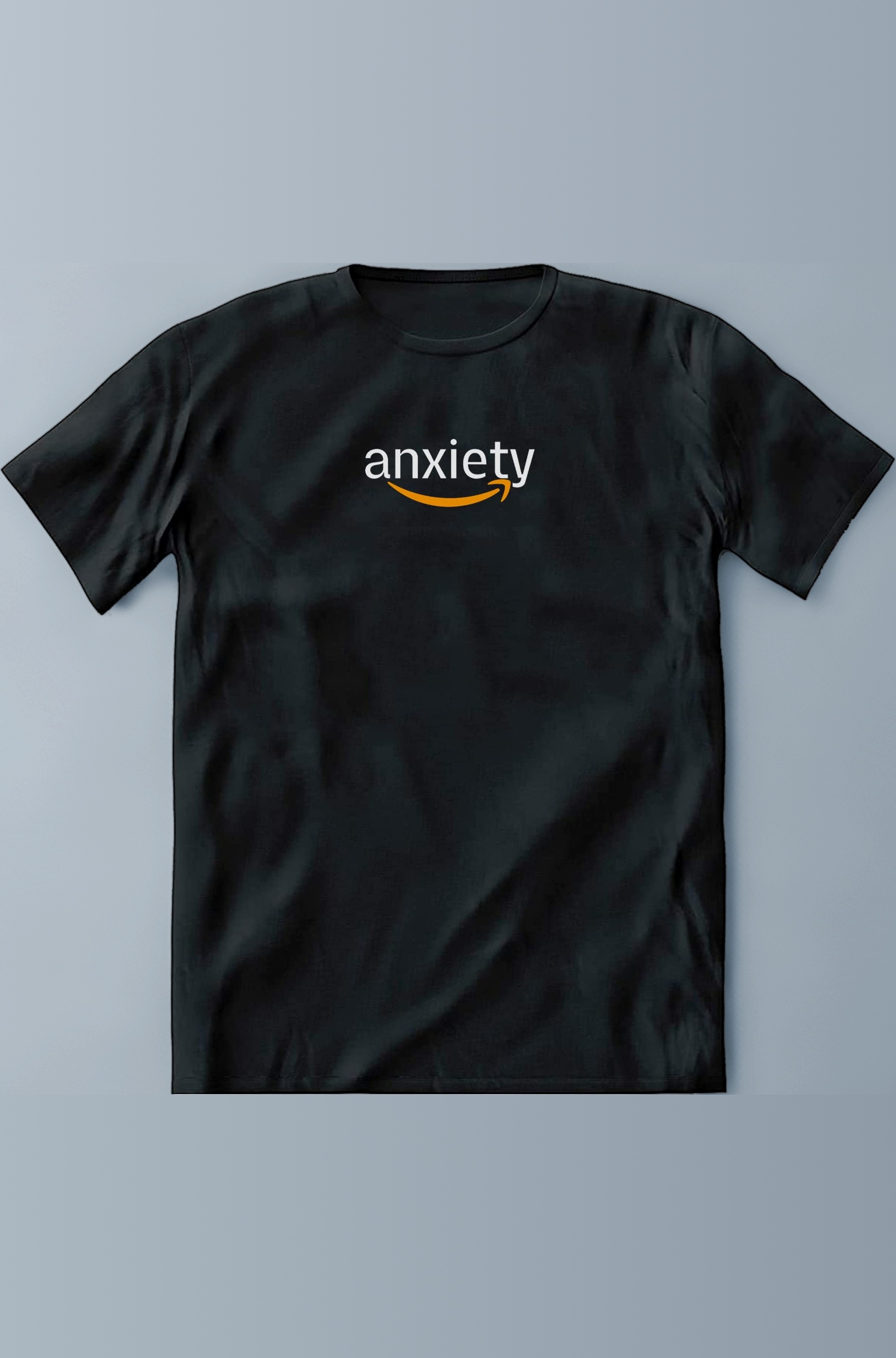 Anxiety Printed Black Tshirt | Printed Half Sleeve Round Neck Funny Hindi Text Graphic T Shirt/Top for Men and Women