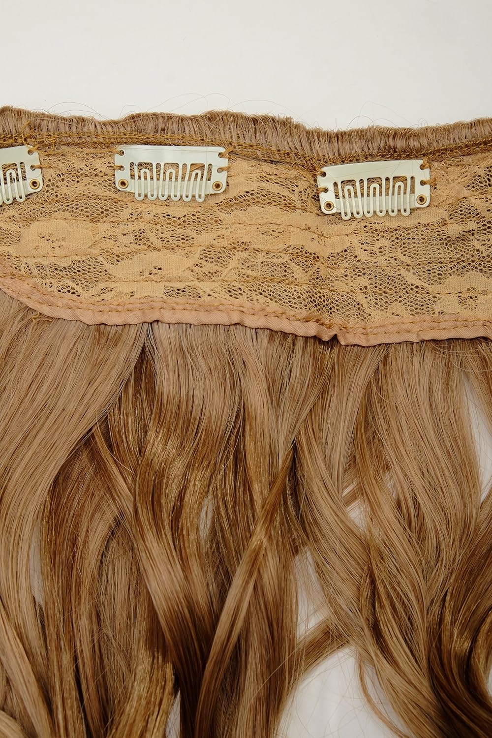WIG ME UP - WH5008-180C-15 Hairpiece Halfwig (half wig) 5 micro clip Clip-In Extension heat resistant long curled curls dark blond - Image 4