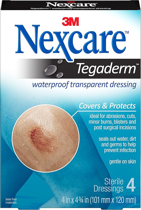 Nexcare Tegaderm Waterproof Transparent Dressing, Provides