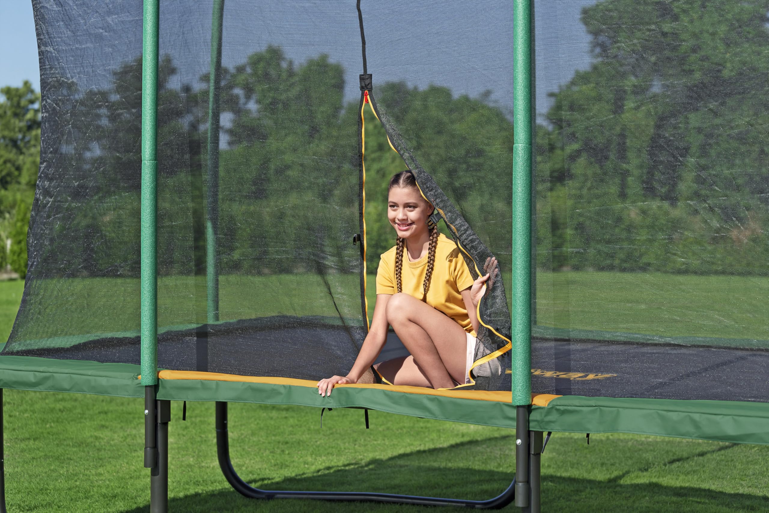 Bestway Trampolin Extreme Air 457 x 274 x 283 cm – Großes Gartentrampolin mit Sicherheitsnetz & Leiter, Robustes Outdoor Spielgerät für Kinder ab 6 Jahre, Komplettset