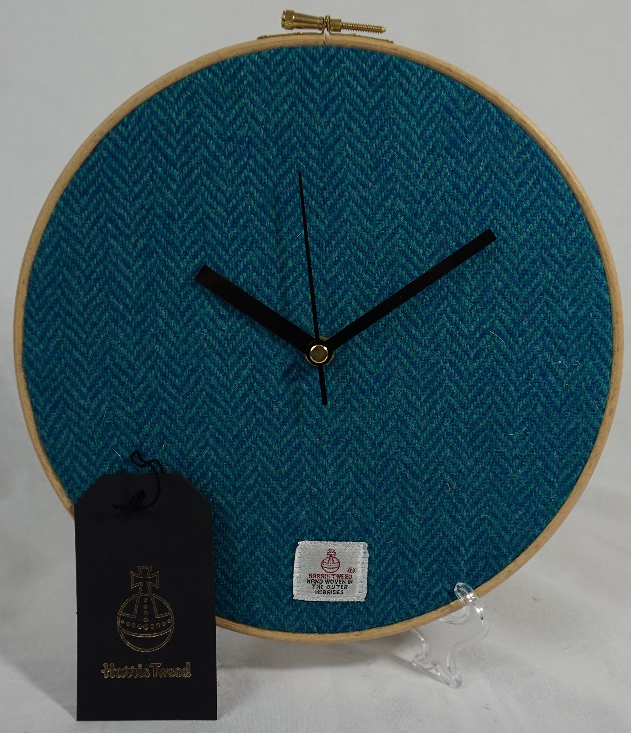 Harris Tweed Wall Clock 9in / 23cm Authentic Harris Tweed Faced ref. hc113