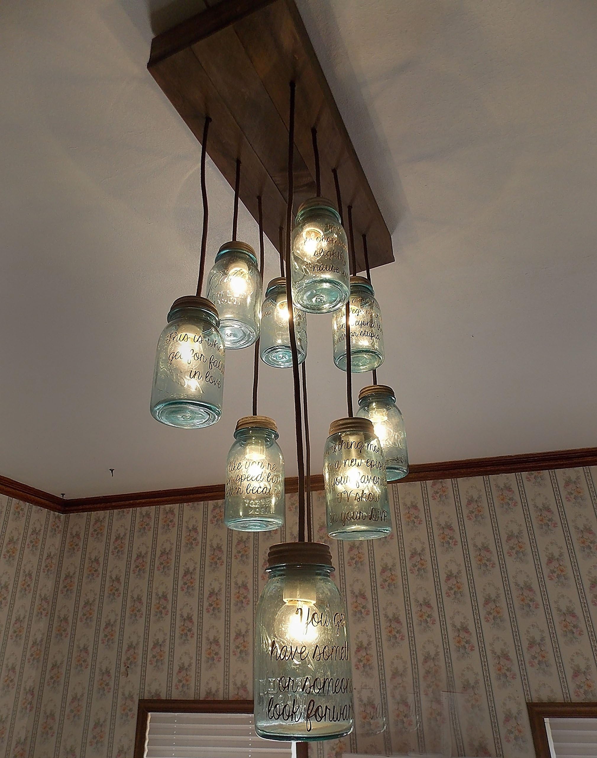 True Blue Vintage Mason Jar chandelier