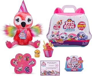 Pets Alive Pet Shop Surprise Flamingo by ZURU Interactive Toy Pets with Electronic Speak and Repeat Playset (Flamingo)
