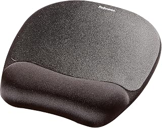 Fellowes Tappetino mouse Everyday con supporto per il polso - Tappetino ergonomico per mouse per computer portatile, poggiapolsi ergonomico - Nero