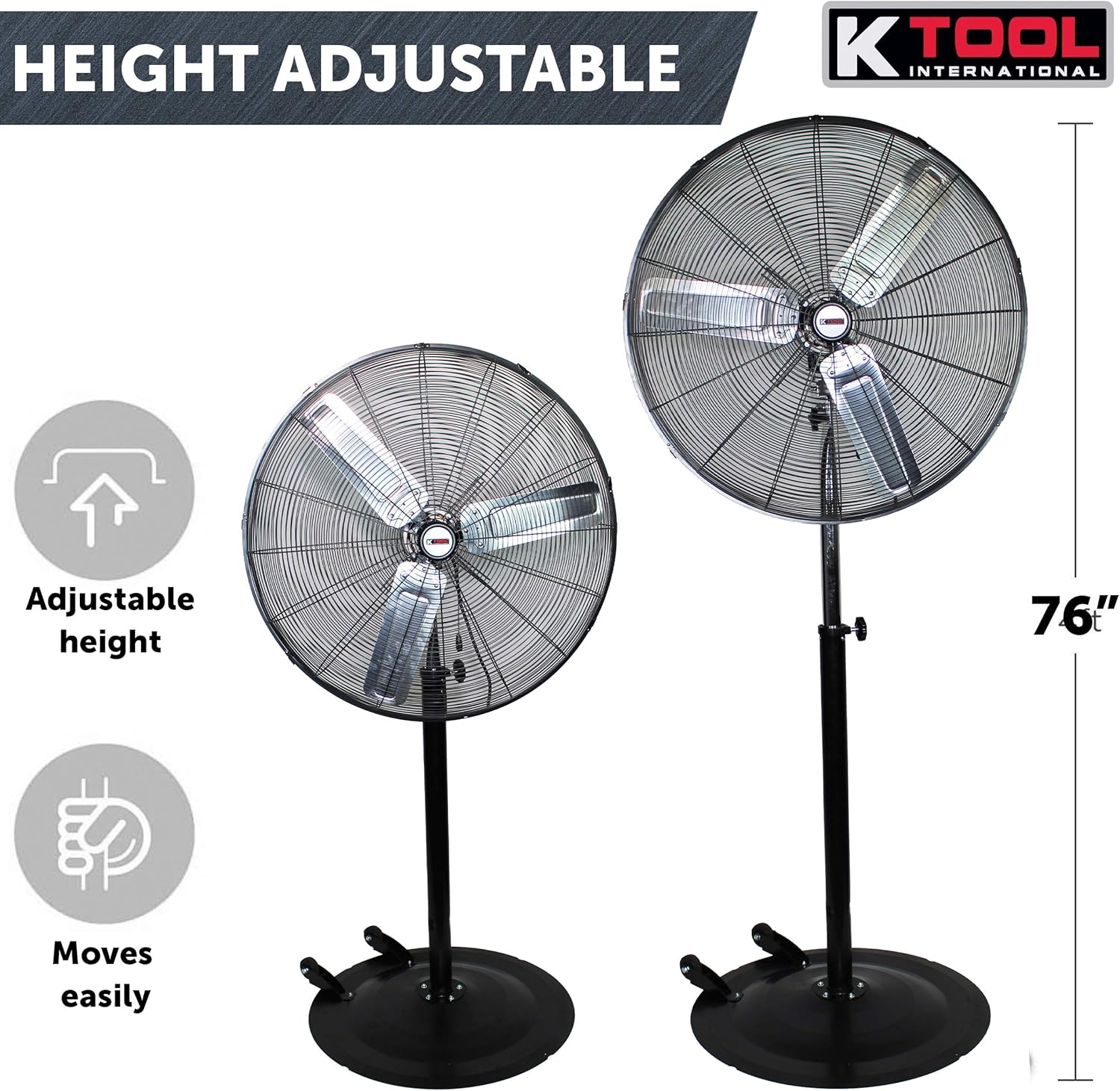 New Deal K Tool International 30 Oscillating High-Velocity Industrial Pedestal Fan; Cool Your Shop, Garage, or Workspace | Residential, Commercial, & Industrial Fan; 3- Speed; KTI77734 Best Deal Product K Tool International 30 Oscillating High-Velocity Industrial Pedestal Fan; Cool Your Shop, Garage, or Workspace | Residential, Commercial, & Industrial Fan; 3- Speed; KTI77734