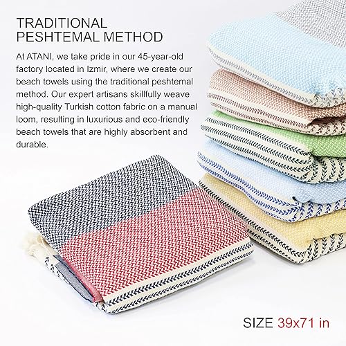 Miniatura 7 de Toalla de playa turca (71 x 39 pulgadas), se convierte en una bolsa, toallas de baño de gran tamaño 100% algodón, manta de playa ligera de secado