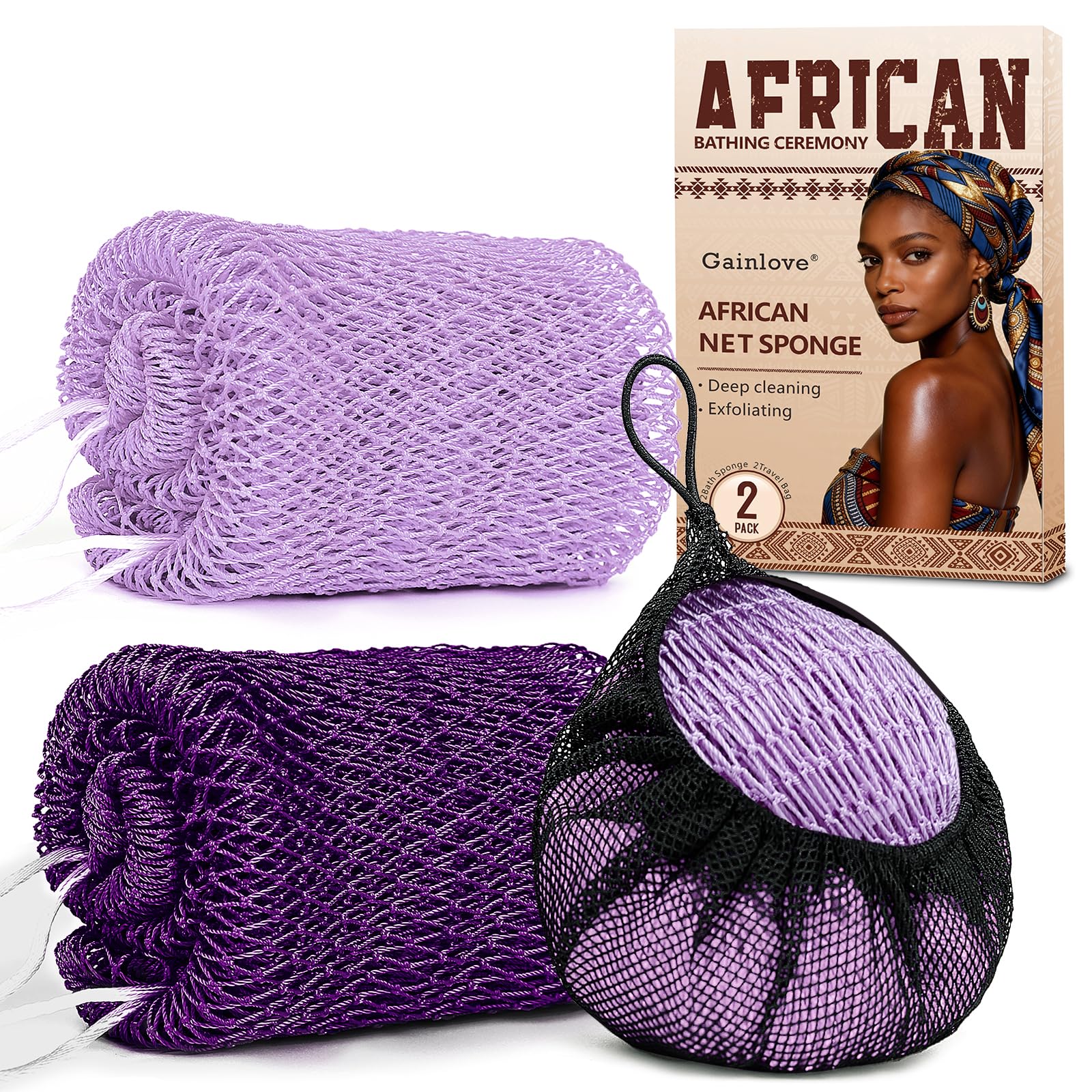 African Net Sponge - Exfoliating Body Scrubber -15 African Net Sponge - Exfoliating Body Scrubber -15