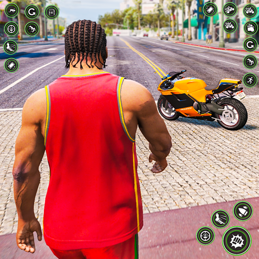 Real Bike Gangster City Driving Crime Chase Simulator Game