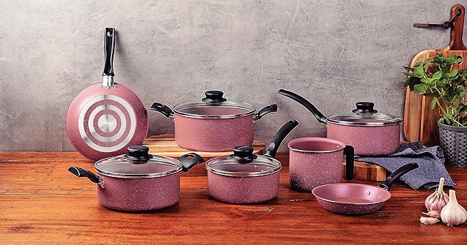 Jogo de Panelas Tramontina Turim em Alumínio com Revestimento Interno e Externo em Antiaderente Starflon Max Rosa 07 Peças Jogo de Panelas Tramontina Turim em Alumínio com Revestimento Interno e Externo em Antiaderente Starflon Max Rosa 07 Peças