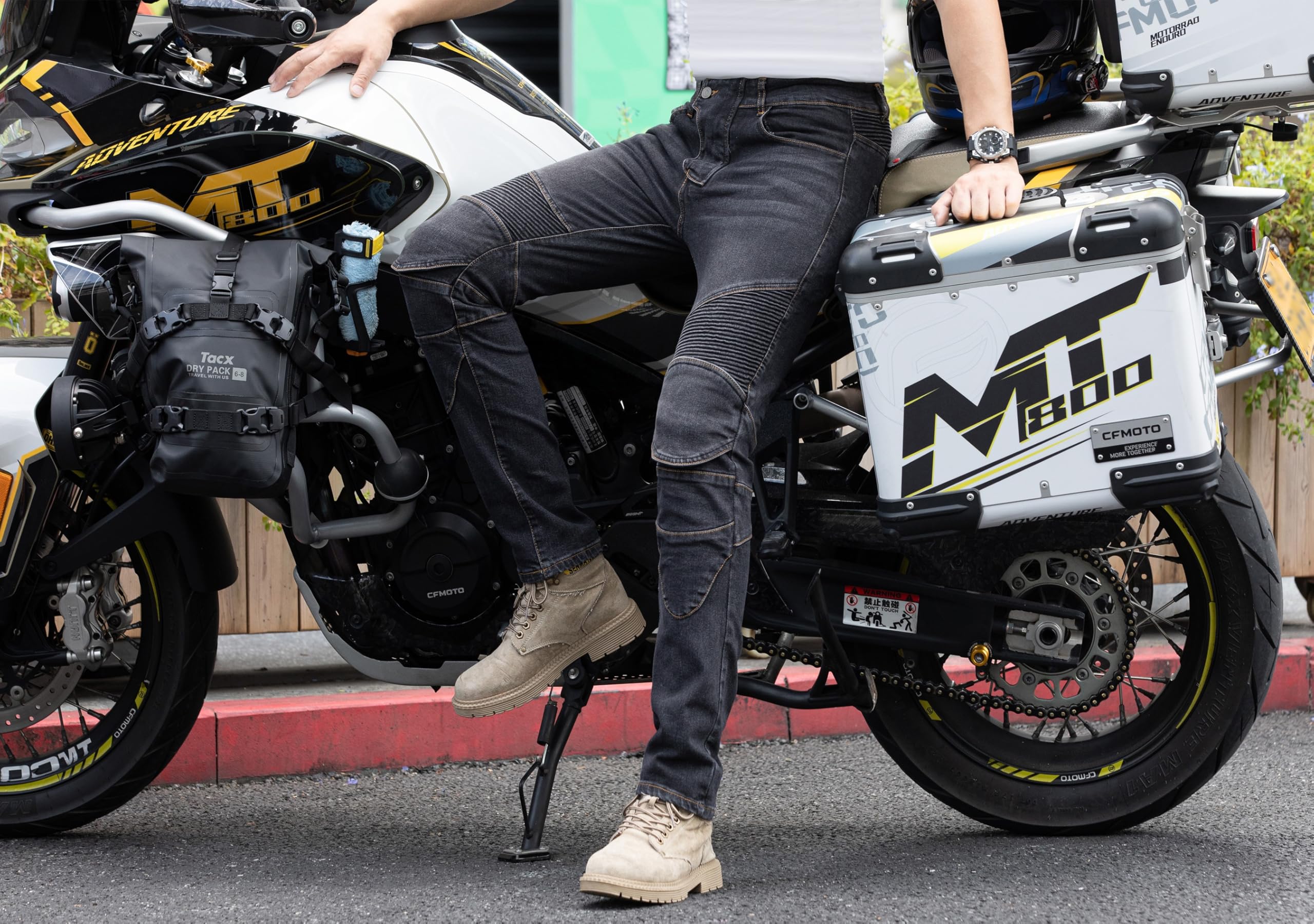 Motorradhose Herren mit Protektoren Elastische Denim Riding Hosen mit CE-Schutz