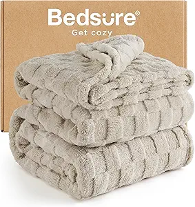 Bedsure GentleSoft King Size Blanket for Bed - Super Soft Cozy Blankets for Women Men Girls, Large Fuzzy Fleece Throw for Bedroom Decor, Light Brown,108x90 Inches