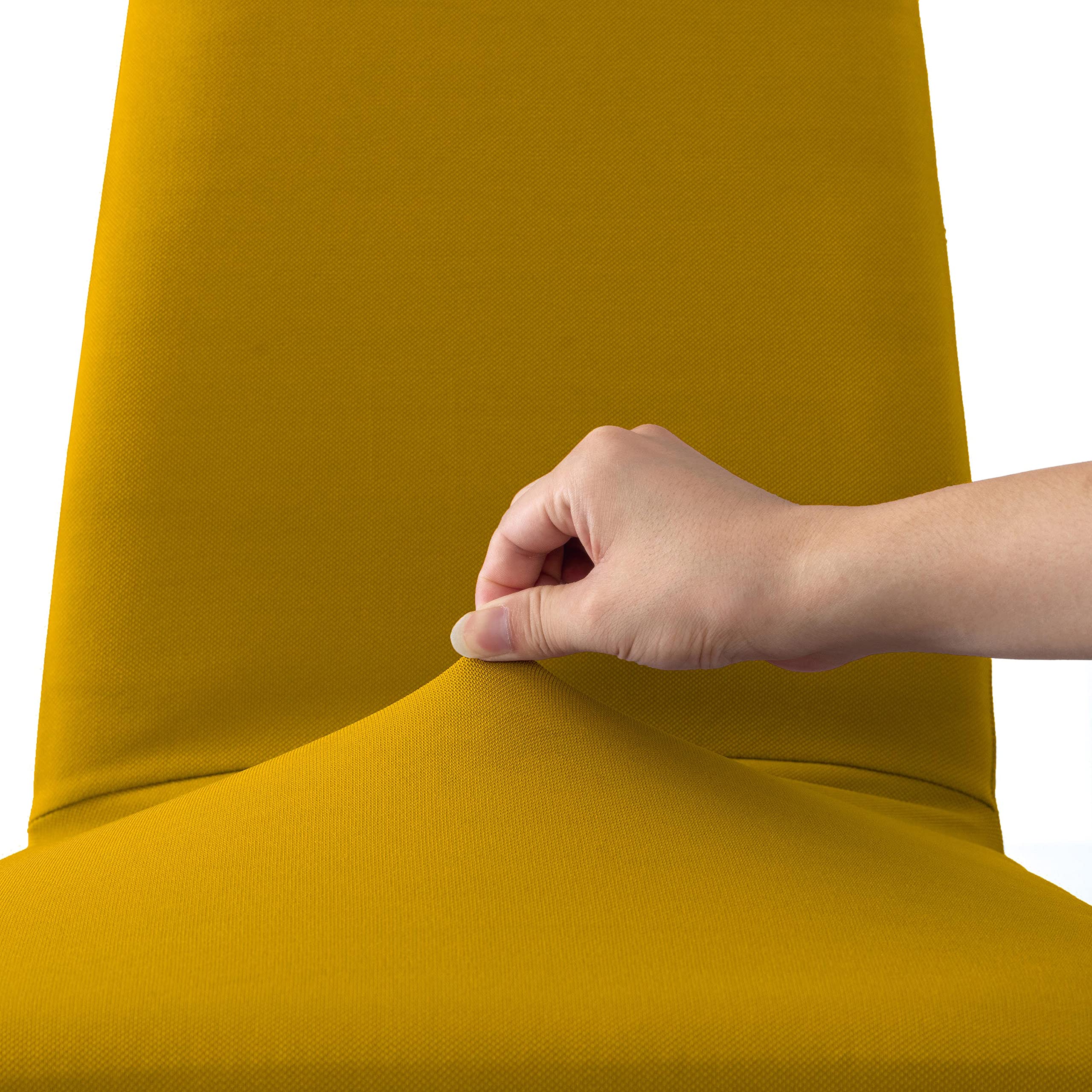 Coprisedie con Schienale 4 Pezzi Elasticizzati, Impermeabili, Misura Universale, Coprisedia Soggiorno Cucina Moderna Lavabile Estraibile - Giallo