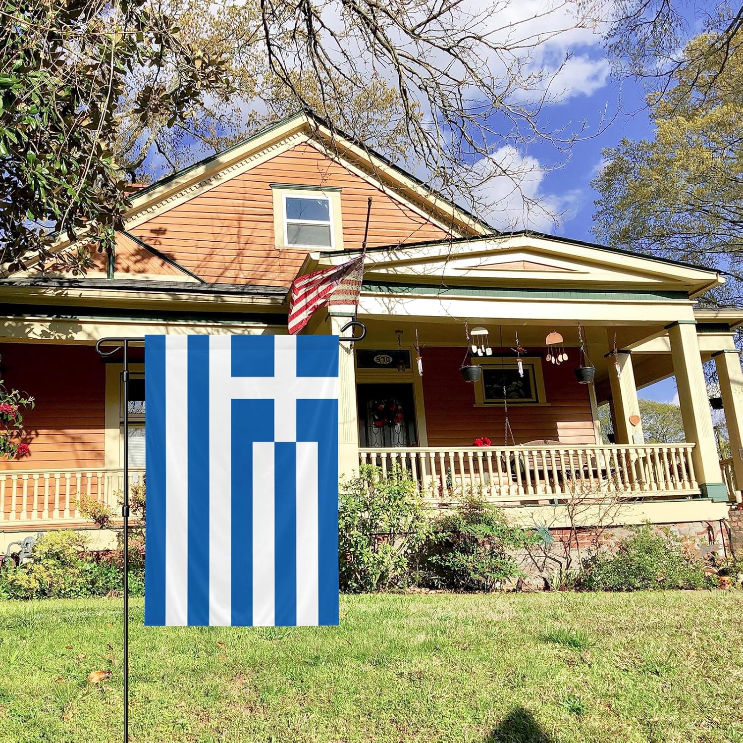 Greece Garden Flag, 12x18 Inch Double-Sided, Vivid Color Greek National Garden Flags, for Indoor Outdoor Party Home Lawn Decor - Image 7