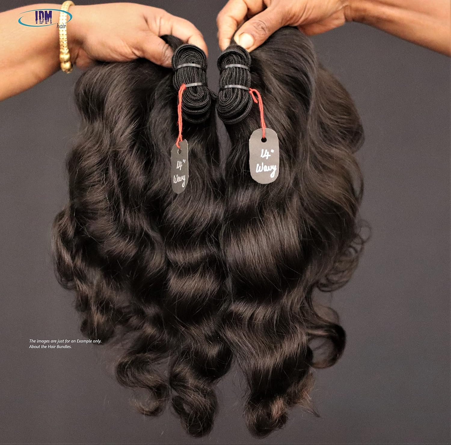 IDM 14” wavy 2 bundles raw indian bundles human hair indian natural wavy single donor hair