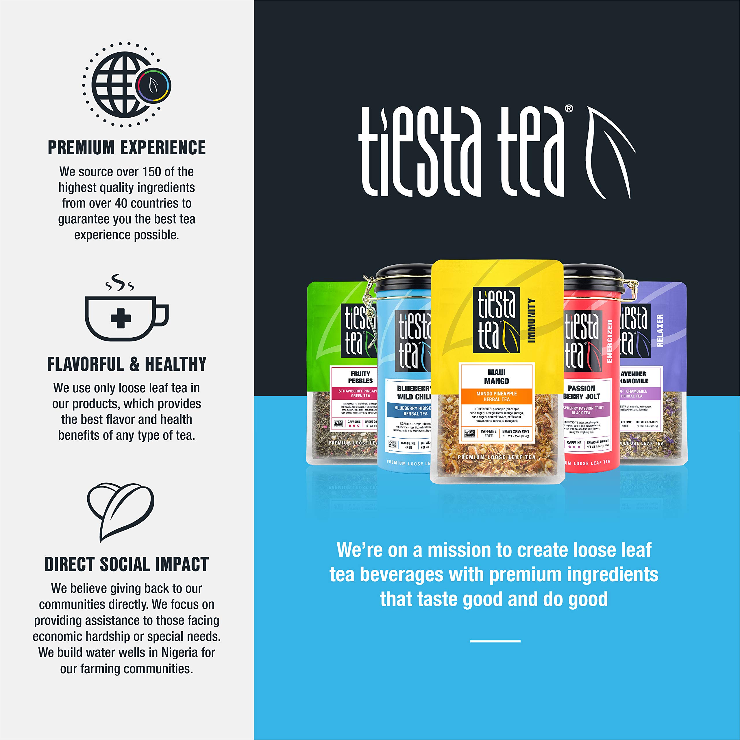 Tiesta Tea Brewmaster Tee-Ei | Ideal für heiße und eisgekühlte Getränke, kompatibel mit losen Tee-Ei, Steepers und Kugeln, Glasbecher für eine Tasse