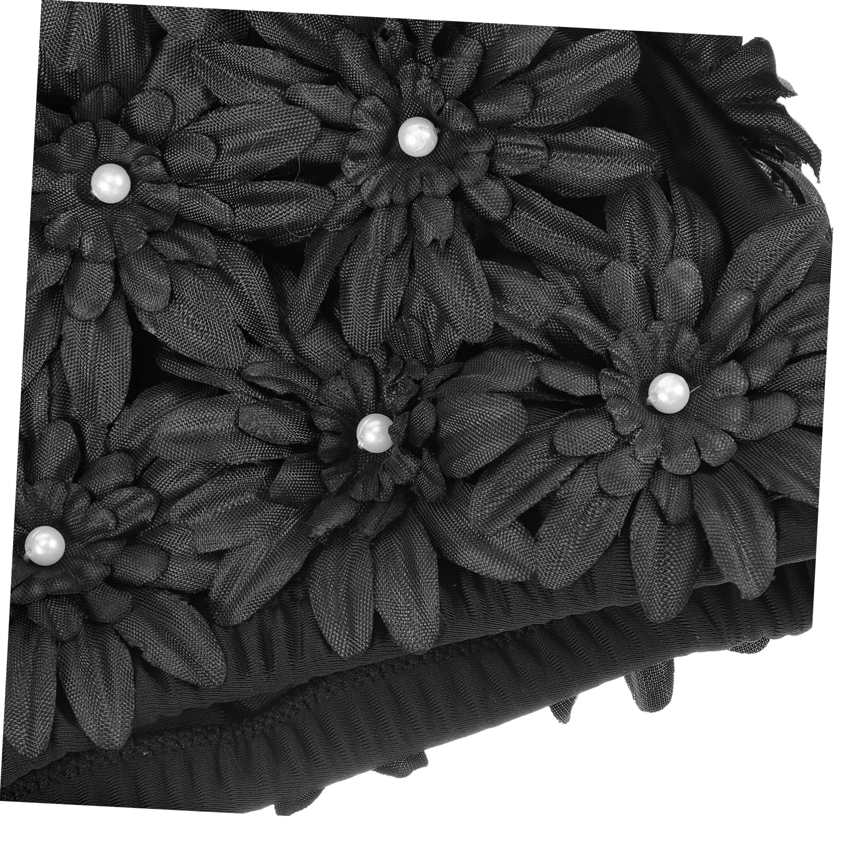 Yardwe cuffia da nuoto per adulti Fare il bagno signore nuotatori cuffie piscina adulto cuffie per piscina adulti cuffie da nuoto elastiche cuffie da bagno a fiori Broccato Black