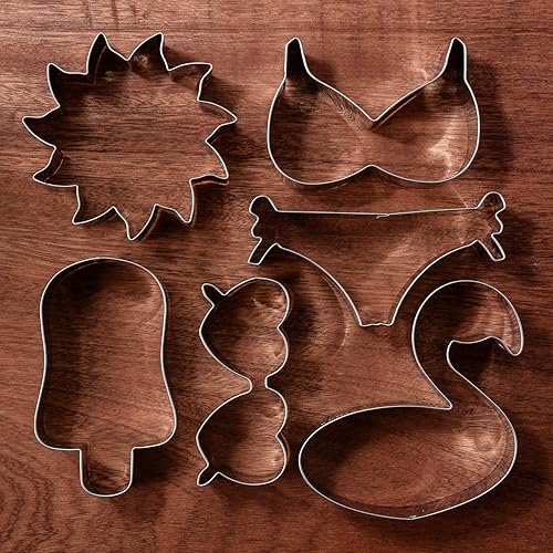 Miniatura 4 de LILIAO Summer Beach - Juego de cortadores de galletas de 6 piezas, diseño de sol, flamenco, paleta, lentes de sol de corazón y cortadores de