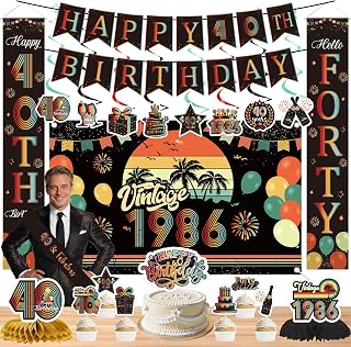 40th Birthday Decorations for Men Women