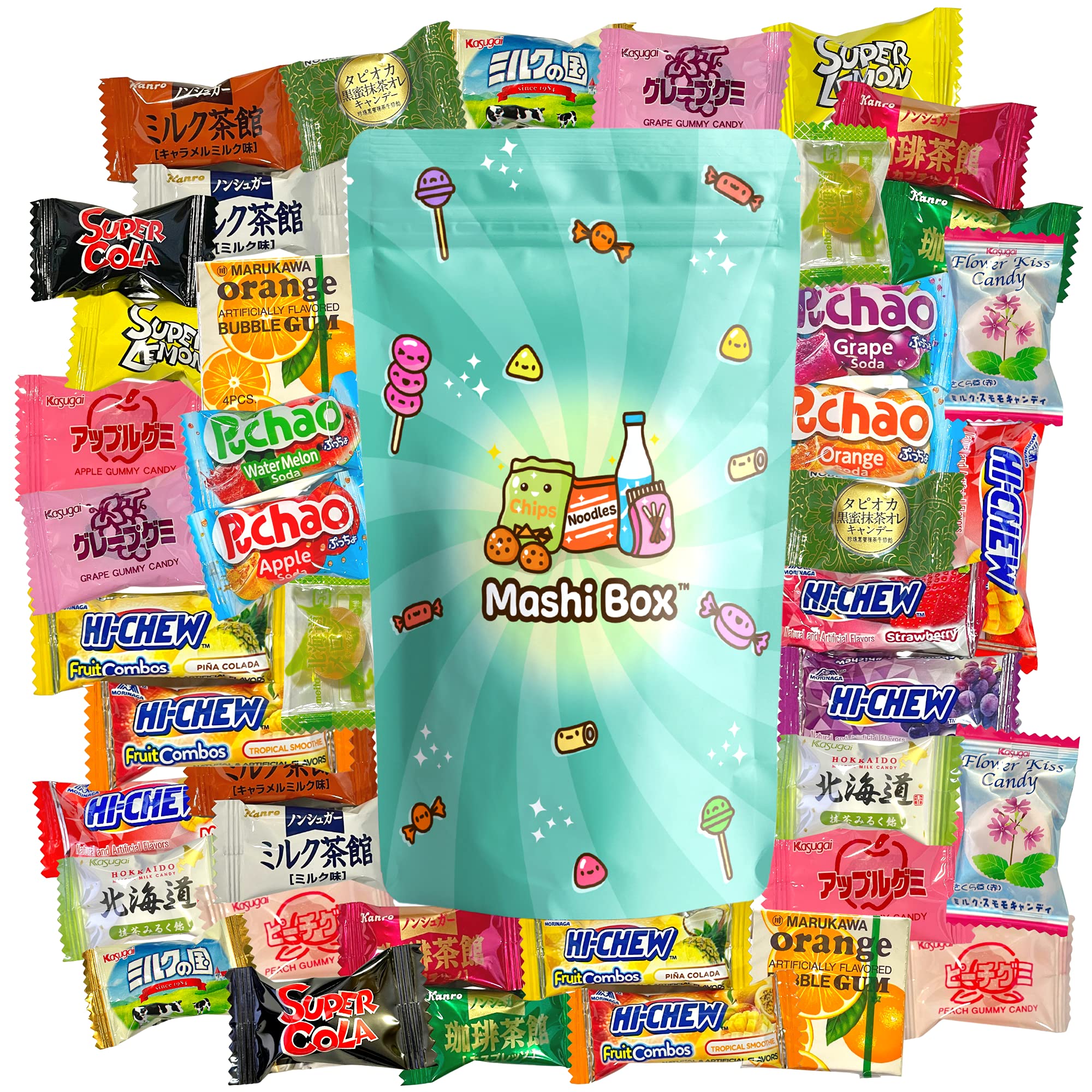 Buy Mashi Box Japanese Candy Variety Pack 40 Pieces Gummies, Taffys