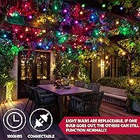 Vista 2 de Joiedomi Tira de luces de Navidad multicolor, 200 (2 x 100) de 42.6 pies, luces de árbol de hadas de Navidad enchufables para interiores