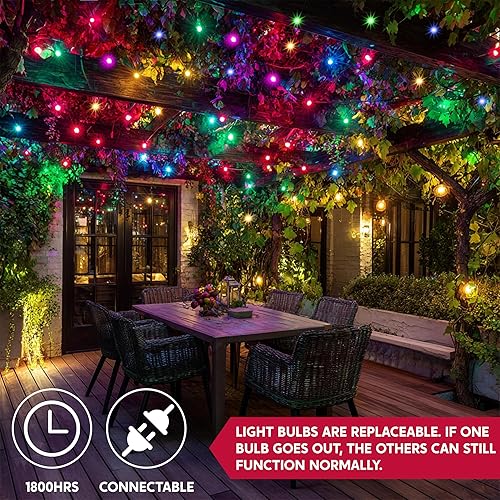 Miniatura 2 de Joiedomi Tira de luces de Navidad multicolor, 200 (2 x 100) de 42.6 pies, luces de árbol de hadas de Navidad enchufables para interiores y