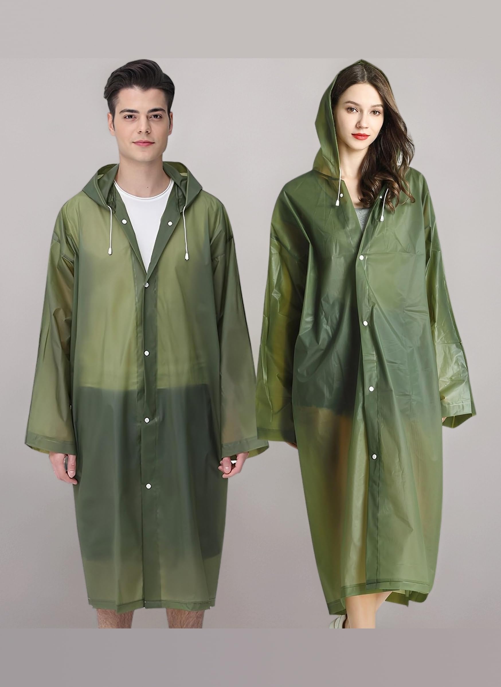Raincoats Rain Poncho for Adults, 2 Pack Reusable Rain Jacket Rainwear Emergency for Women Men with Hoods and Sleeves, Waterproof for Outdoors, Camping, Disney