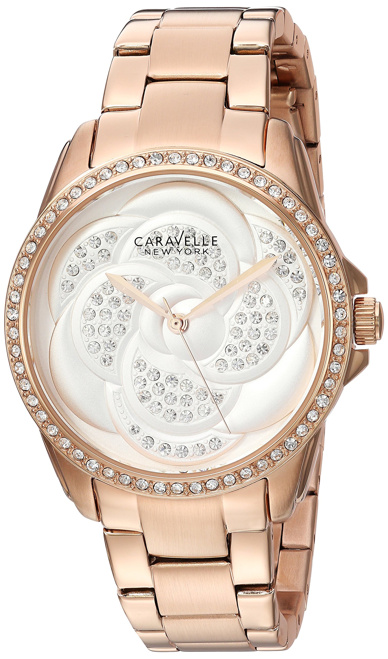 Caravelle New York Women's 44L233 Swarovski Crystal Rose Gold Tone