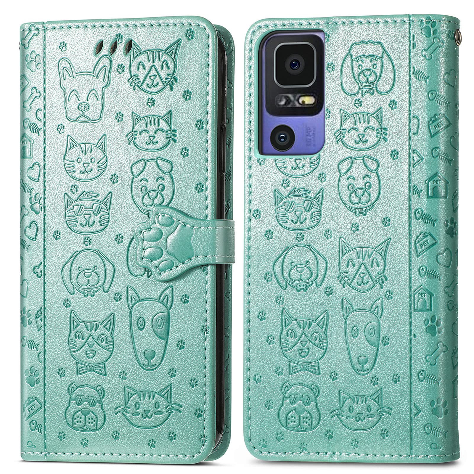 SEAHAI Cover Custodia Folio in Pelle per TCL 50 5G, Premium PU/TPU Portafoglio Case con Slot per Schede, Magnetica Adsorbimento Automatico Flip Cover