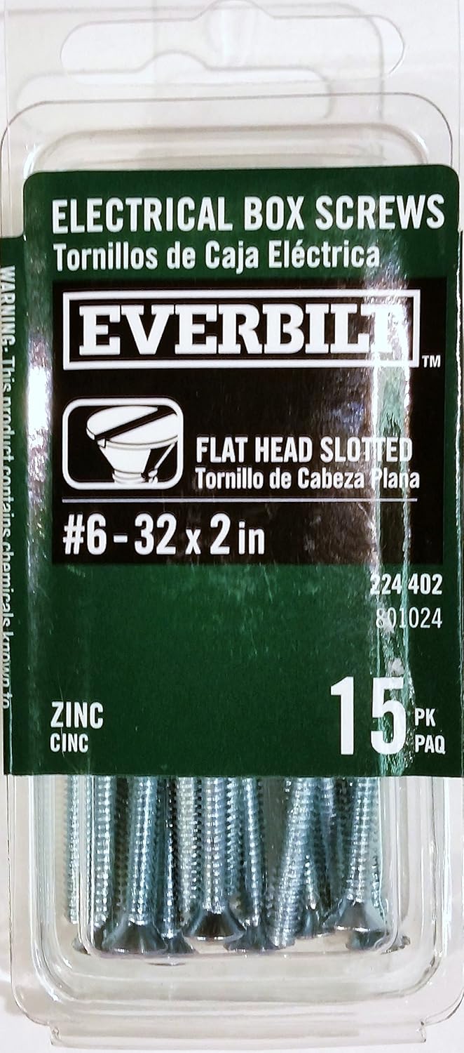 Electrical Box Screws, 632 x 2in., 15 Pack Industrial