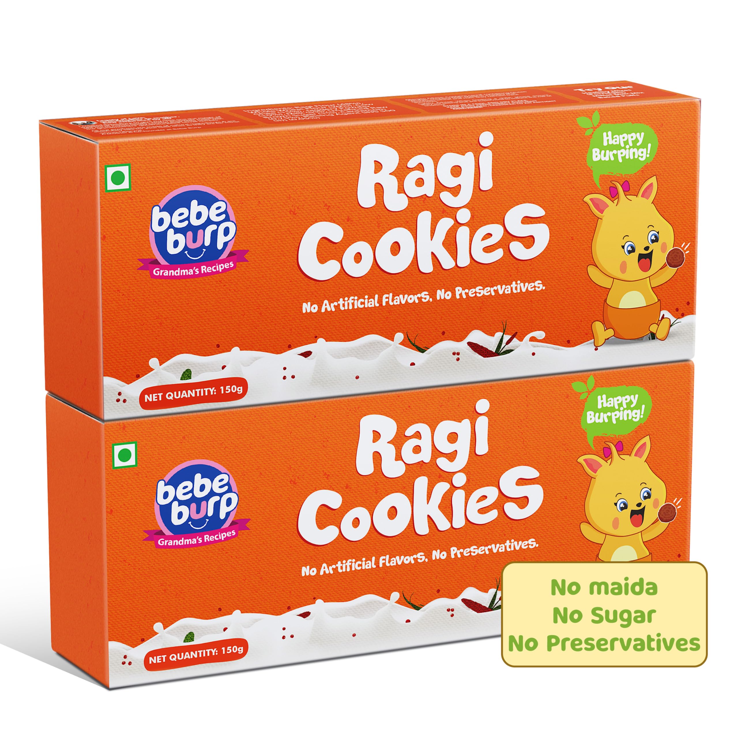 Sponsored Ad - Ragi Cookies Combo Pack Of 2 -Tasty & Healthy Cookies for Childrens|No Artificial Preservatives & Flavours|Natural Sweetness Of Jaggery Biscuits(150Grams Each)