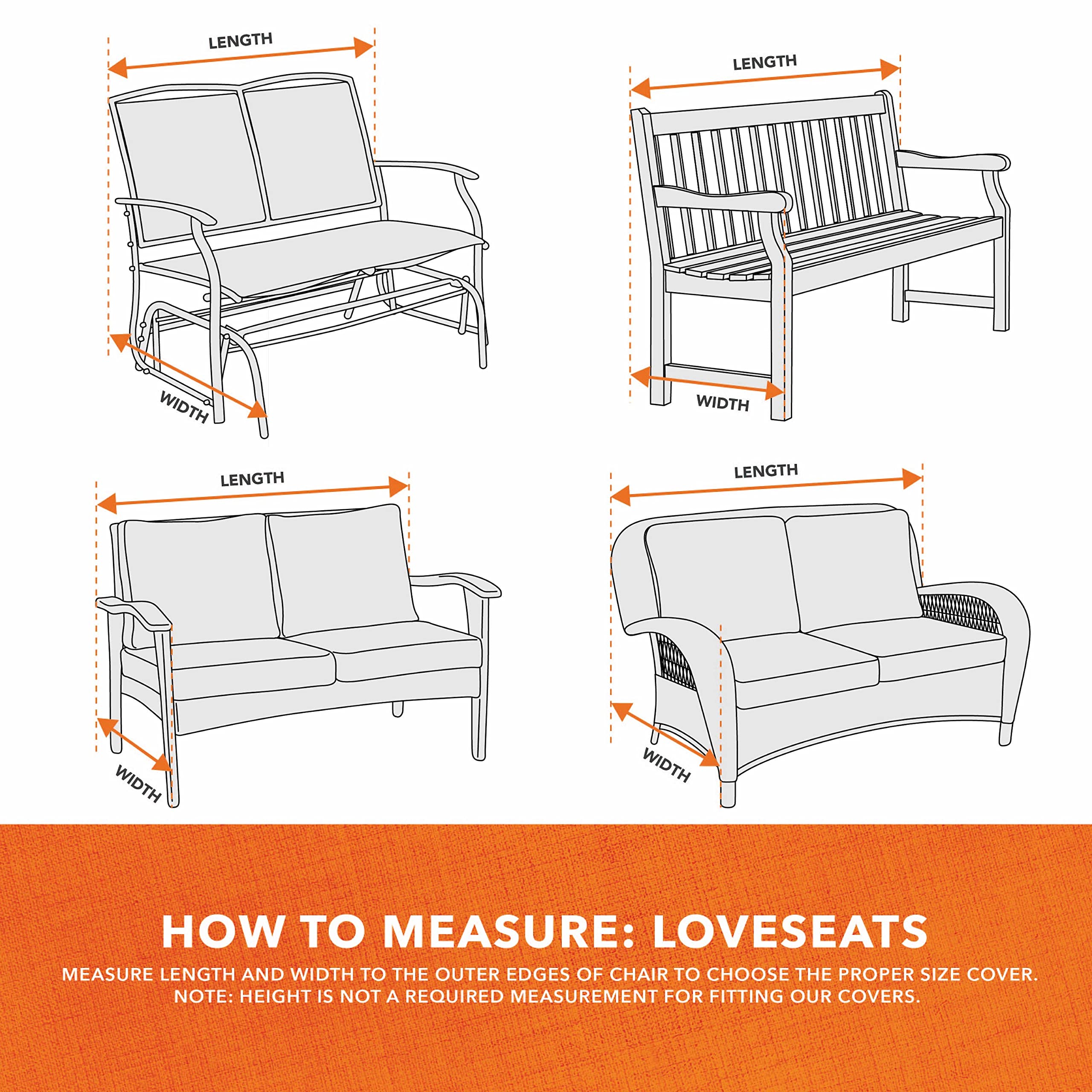 MODERN LEISURE Basics Patio Loveseat Cover, 55" L x 33" W x 38" H, Khaki