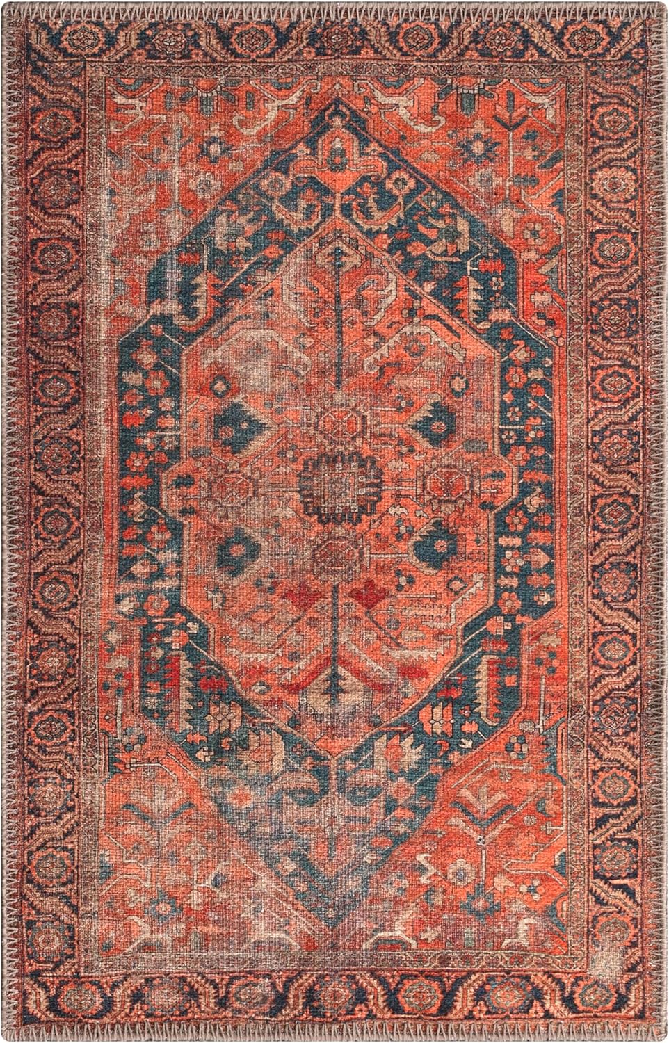 Keen Home Design 2x3 Rug - Machine Washable Entry Rug with Non-Slip Backing, Ideal for Enteryway, Kitchen, Bathroom, Laundry Room - Vintage, Easy Clean, Durable, Low Pile Rug - (2' x 3') - Image 3