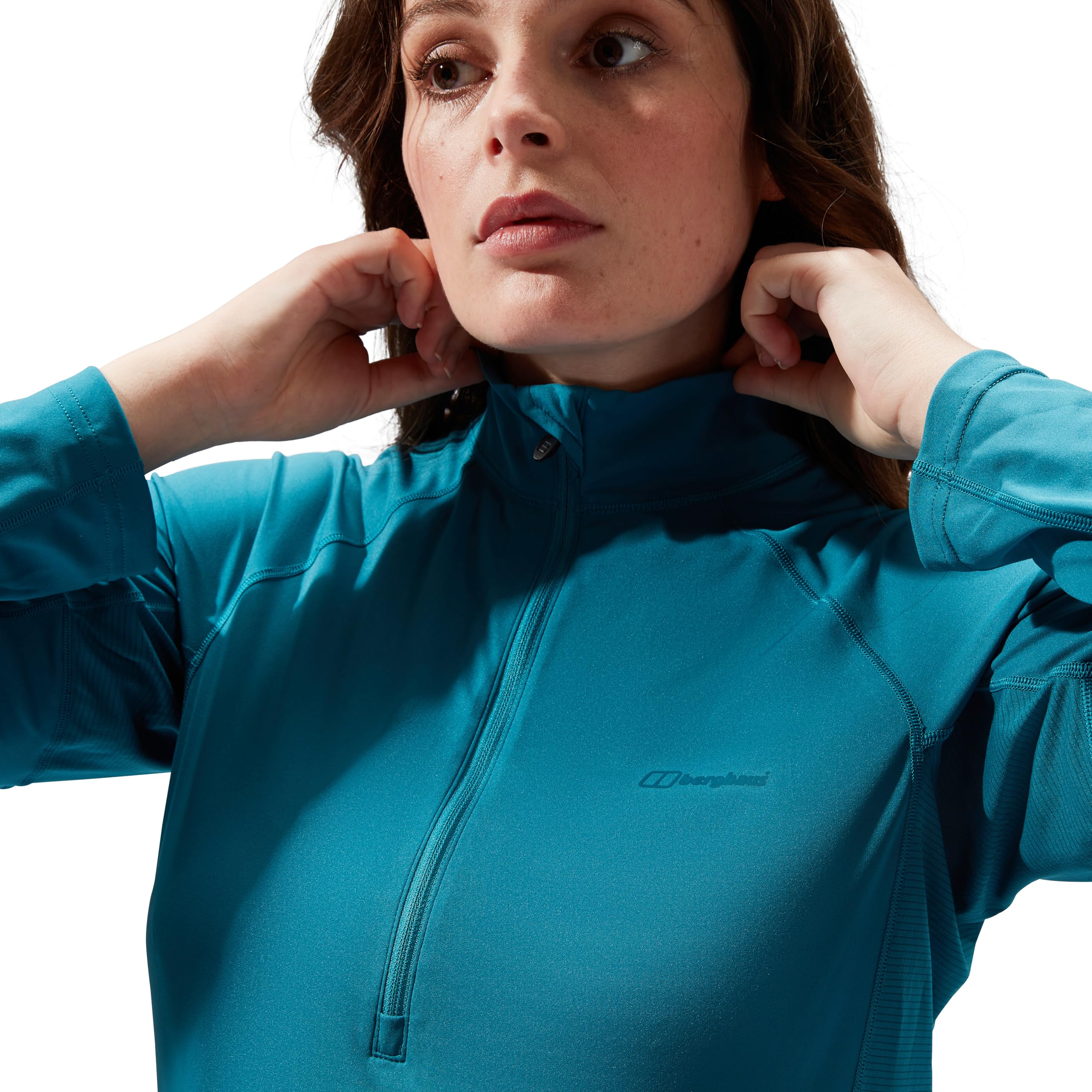 Berghaus 24/7 Maternity Half Zipped Long Sleeve Tech T-Shirt | Moisture Wicking | Breathable | Environmentally Conscious Camiseta Mujer