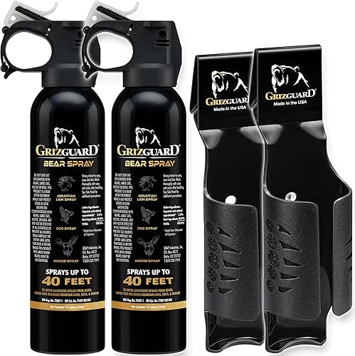 Griz Guard 260GG2 Bear Spray W/Holster 40 ft Range, Max