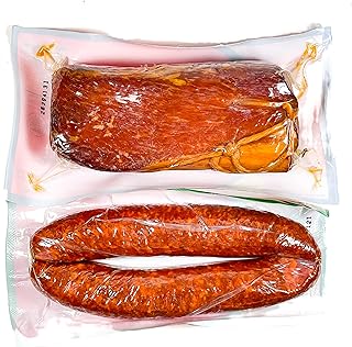 Hungarian Style Karaj and Hot Gyulai Kolbasz, Brand Smoked Boneless Pork Loin and Smoked Sausage, Pack of 2, Gourmet Set