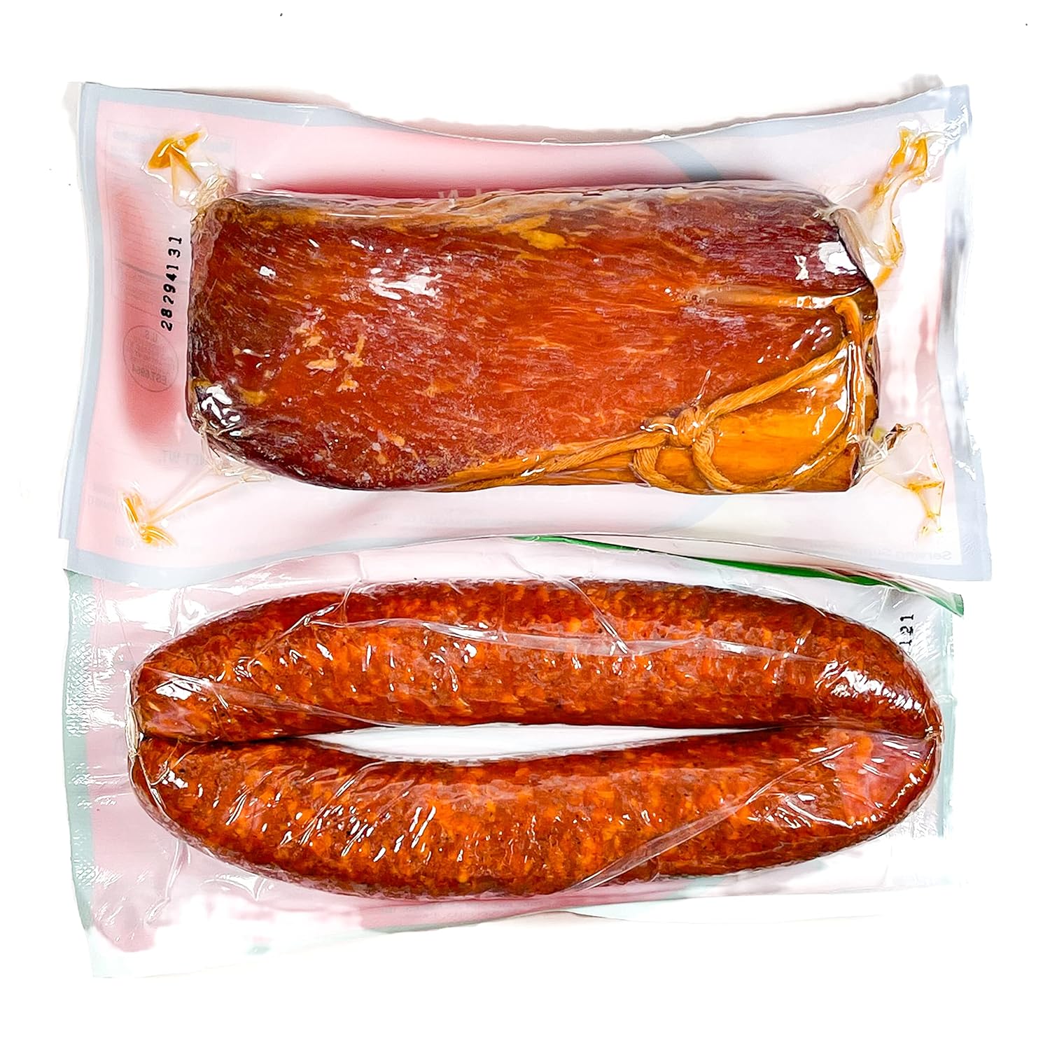 Authentic Hungarian Smoked Karaj Pork Loin & Hot Gyulai Kolbasz Sausage - Ready-to-Eat Gourmet Pack of 2