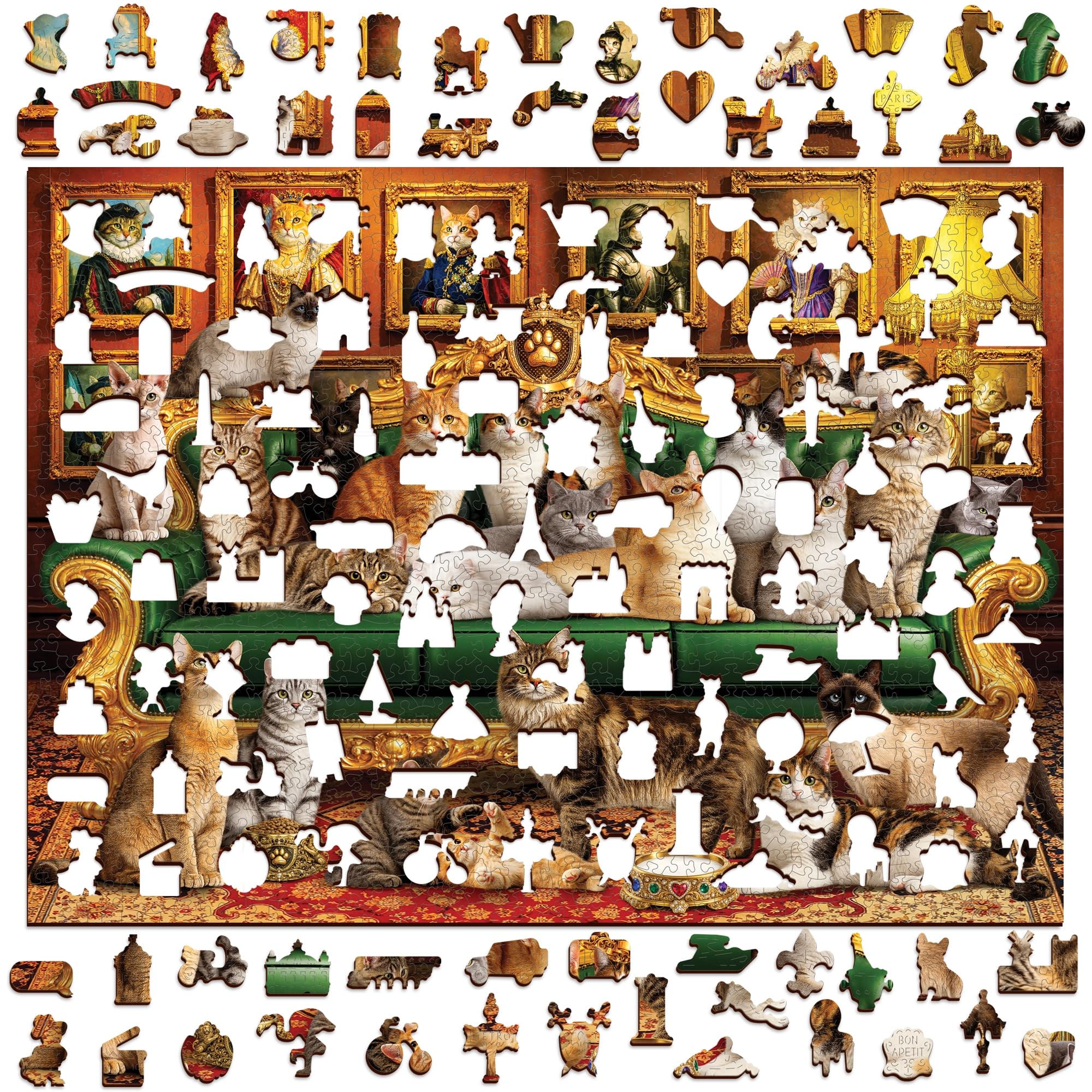 WOODEN.CITY Royal Cats Puzzle en bois 1000 pièces pour adultes