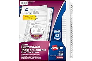 Avery Extra Wide Dividers for 3 Ring Binders- Pack of 26 Custom...