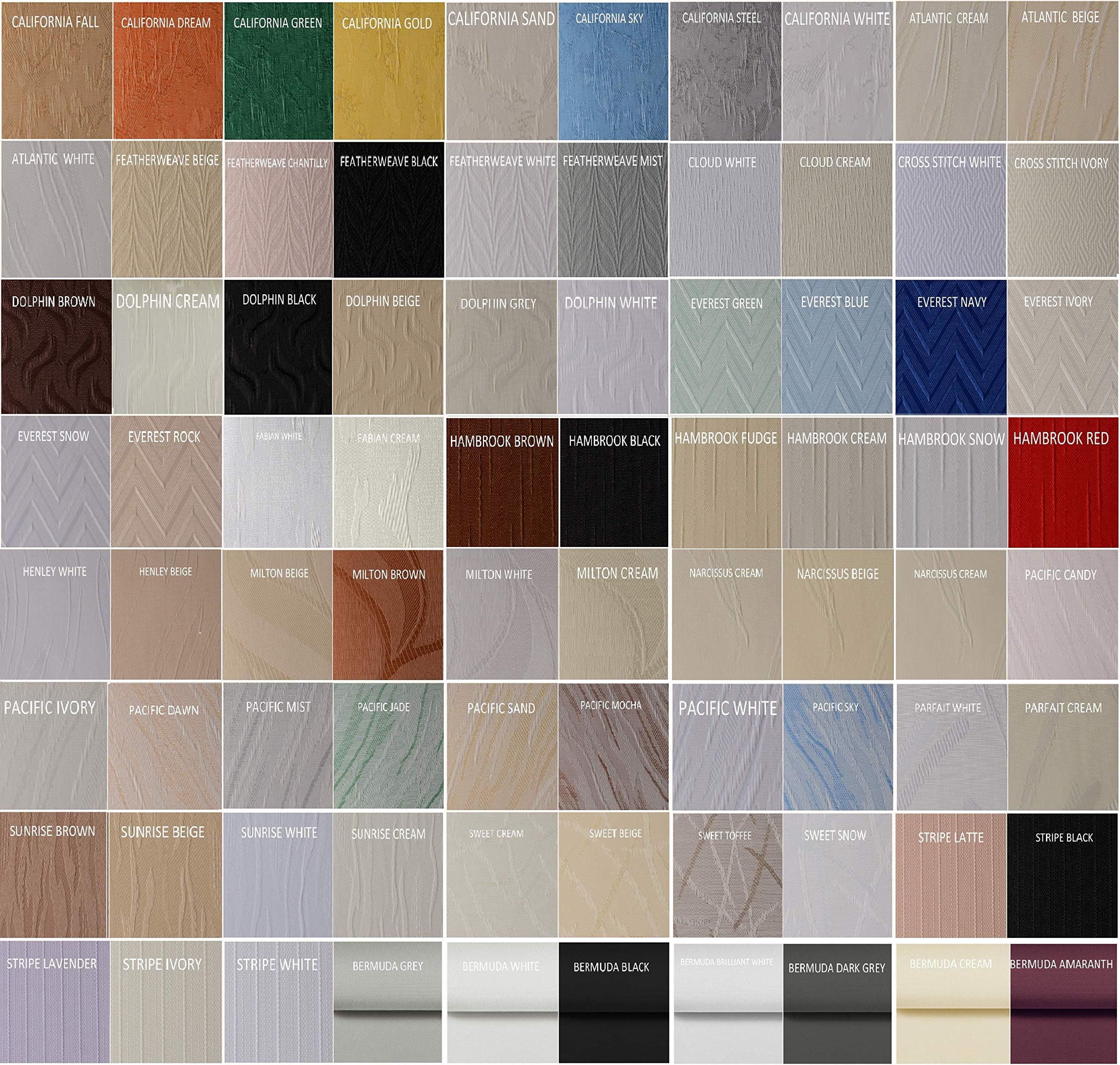 Made To Measure Vertical Blind Replacement Slats 89mm Wide Pack Of 10