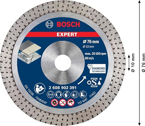 Bosch 1x EXPERT Hard Ceramic elmas kesme diski, 76x1,5x10 mm