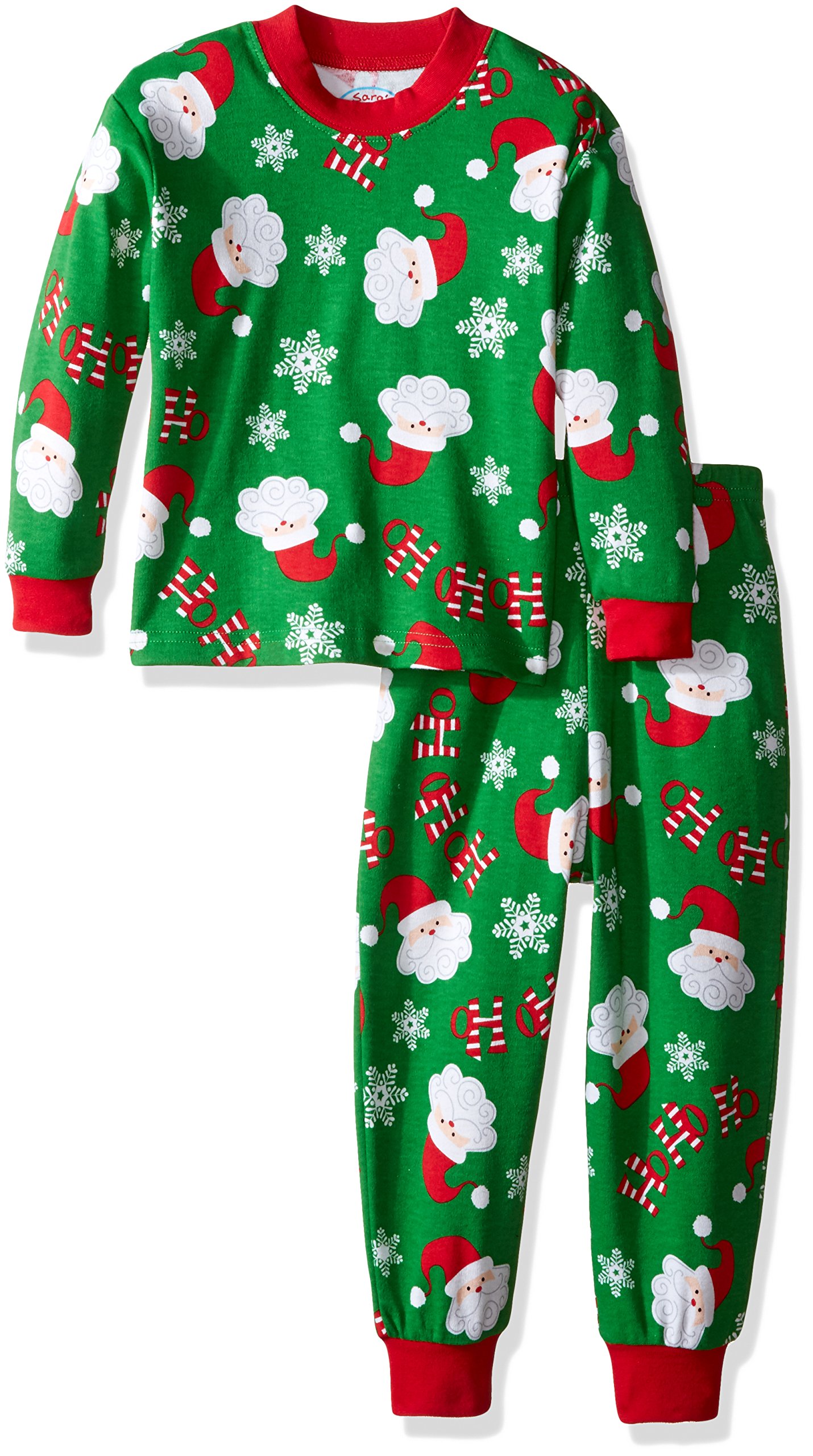 Sara's Prints Toddler Boys' Super Soft Relaxed Fit Pajama Set, Ho Ho Ho Green, 18M