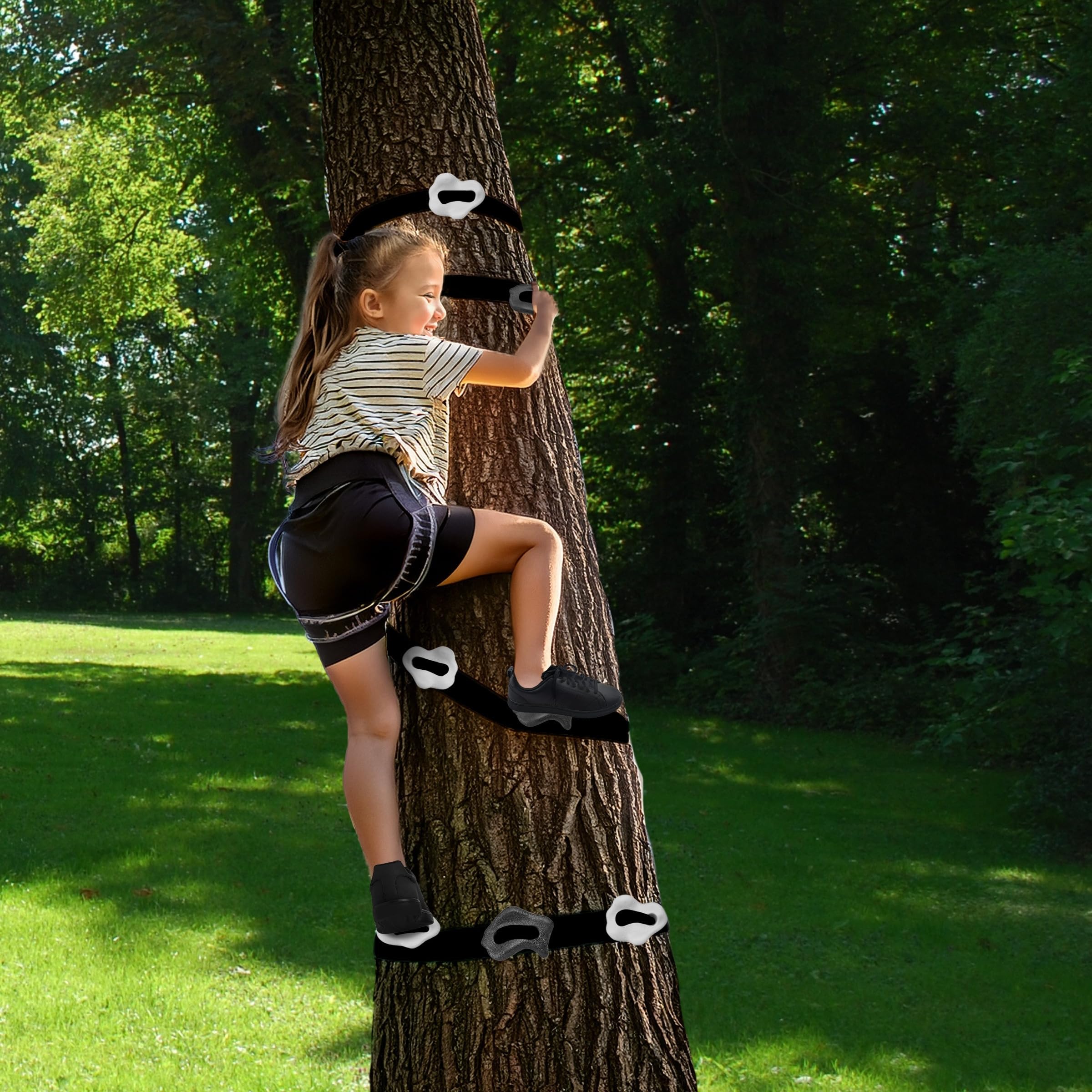HyperMotion Set da Arrampicata su Albero per Bambini, 18 Pezzi, con Maniglie Resistenti e Cinghie Regolabili | Portata 91 kg | Uso Esterno, da 3 Anni