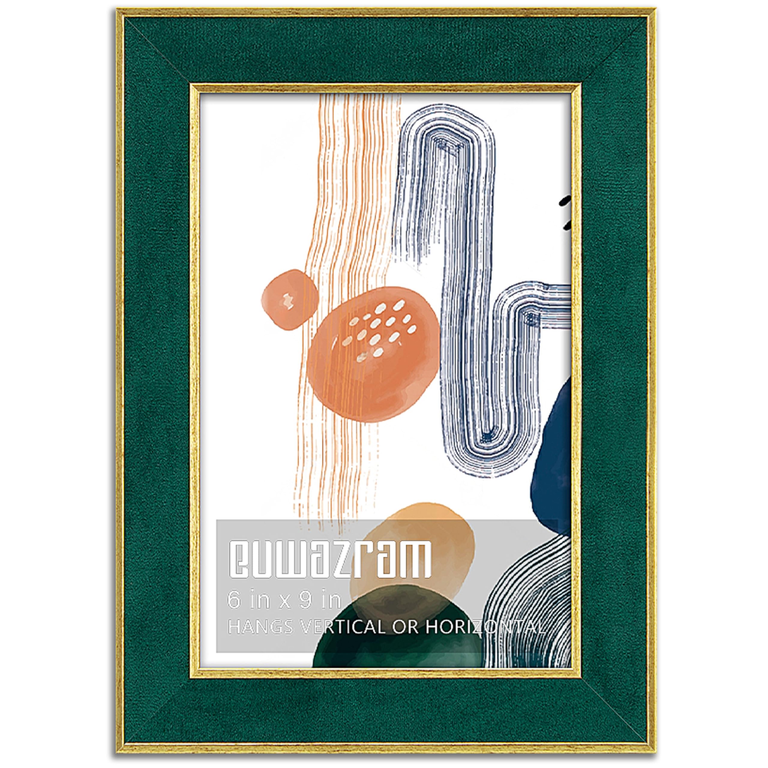 Suede 6x9 Frame Green