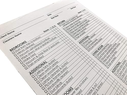 Cleaning Check List for Maids and House Keeping