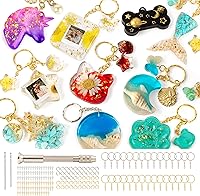 Mocoosy 182PCS Silicone Resin Molds Kit for Keychains - 32 Cavities Epoxy Casting Molds, DIY Crafts Ornaments Tools Set