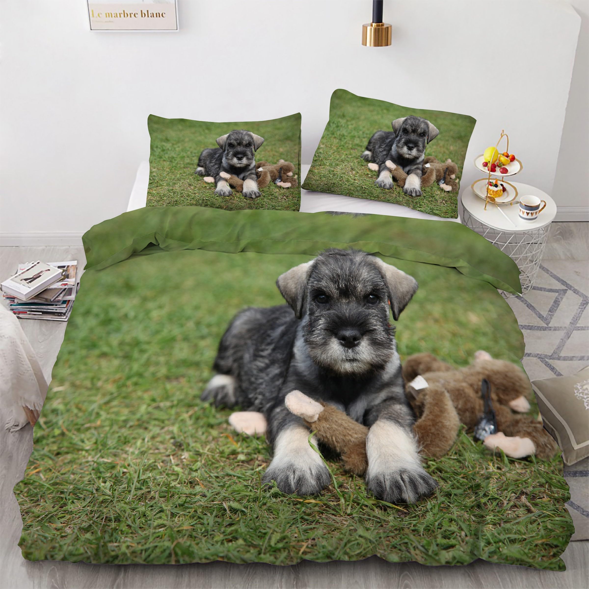 Ensemble de literie Schnauzer pour une chambre d'enfant cocooning et passionné d'animaux