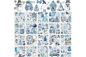 Honoson 20 Sheets Christmas Rub Ons for Crafts and Furniture