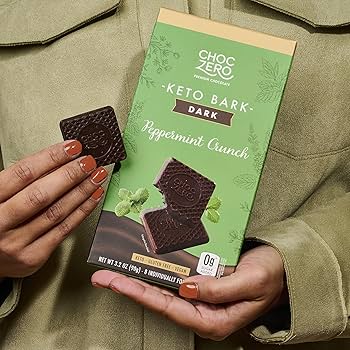Amazon.com : ChocZero Dark Chocolate Peppermint Crunch Bark, Sugar Amazon.com : ChocZero Dark Chocolate Peppermint Crunch Bark, Sugar